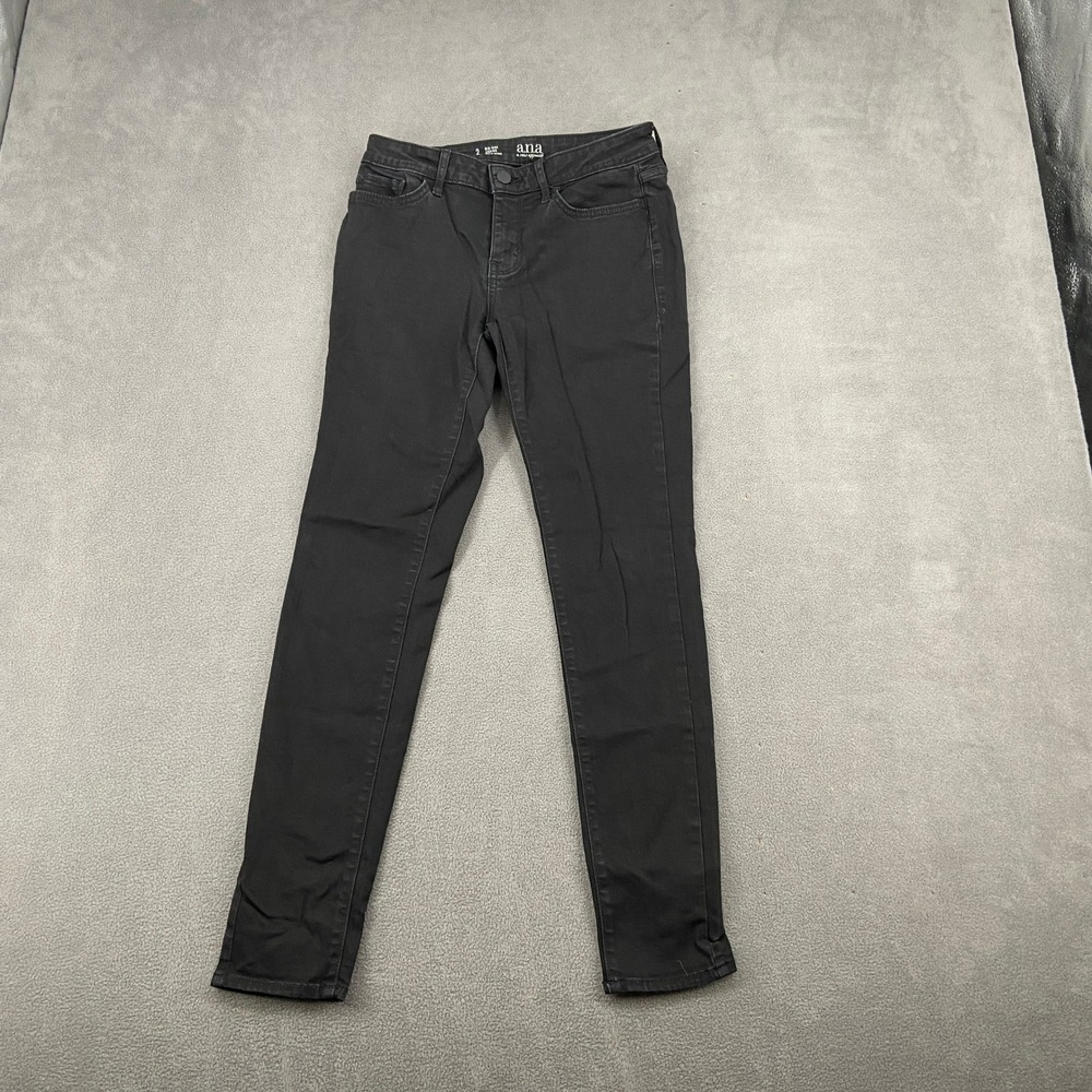 ana A New Approach Black Mid-Rise Jeggings Skinny Pants Womens Size 2